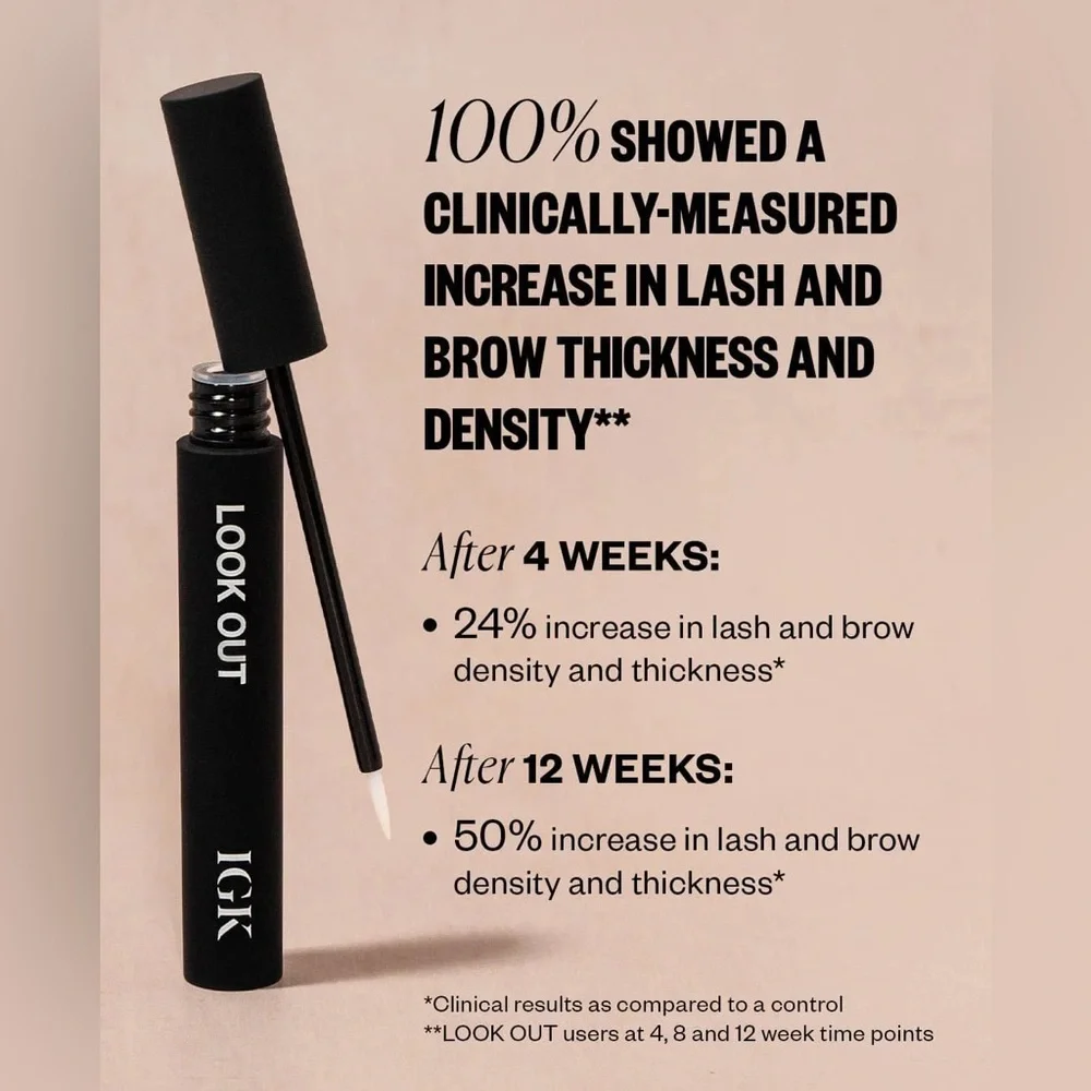 💜 IGK Look Out Lash serum and Brow Peptide Thicker, Fuller Lashes & Brows